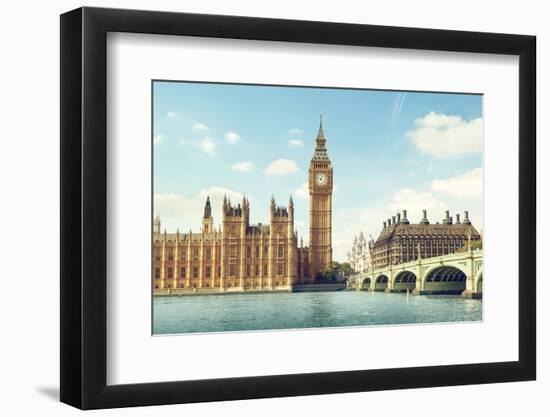 Big Ben in Sunny Day, London-ESB Professional-Framed Photographic Print