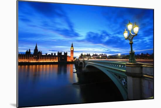 Big Ben London at Night-aslysun-Mounted Photographic Print