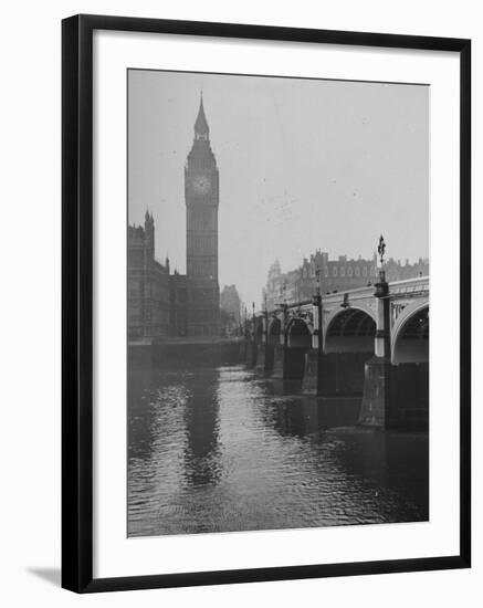 Big Ben Looming Above Westminster Bridge over the Thames-Carl Mydans-Framed Premium Photographic Print