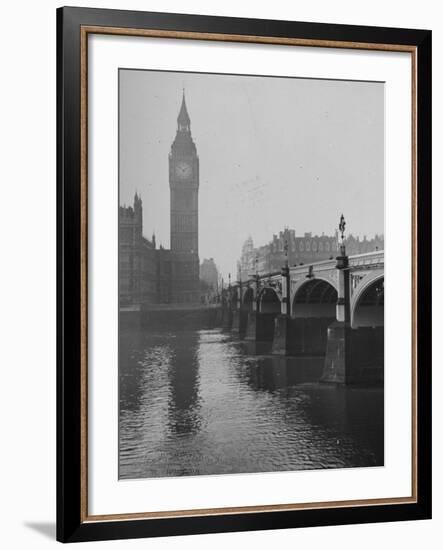 Big Ben Looming Above Westminster Bridge over the Thames-Carl Mydans-Framed Premium Photographic Print