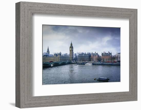 Big Ben (the Elizabeth Tower) and Westminster Bridge on a winter's morning, London, England, United-Fraser Hall-Framed Photographic Print