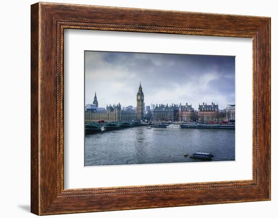 Big Ben (the Elizabeth Tower) and Westminster Bridge on a winter's morning, London, England, United-Fraser Hall-Framed Photographic Print