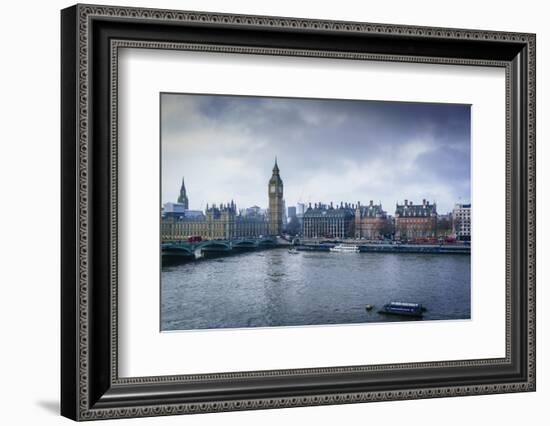 Big Ben (the Elizabeth Tower) and Westminster Bridge on a winter's morning, London, England, United-Fraser Hall-Framed Photographic Print