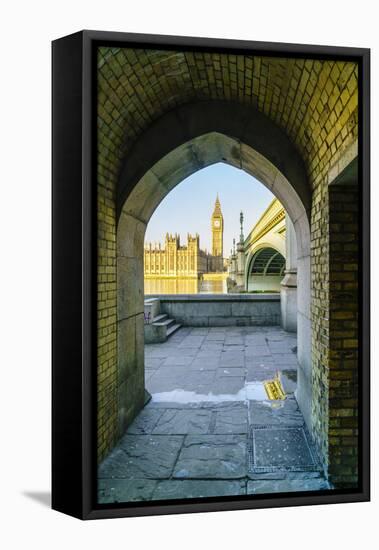 Big Ben, the Palace of Westminster and Westminster Bridge, London, England, United Kingdom, Europe-Fraser Hall-Framed Premier Image Canvas