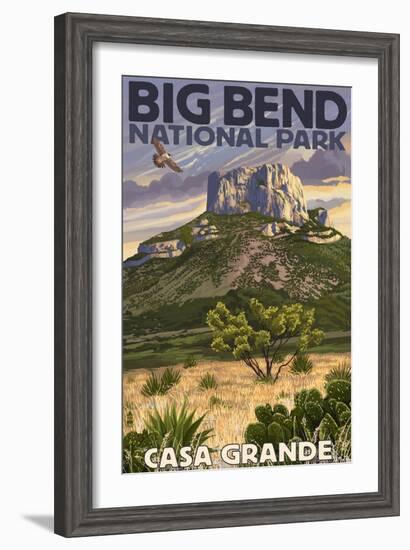 Big Bend National Park, Texas - Casa Grande-Lantern Press-Framed Art Print