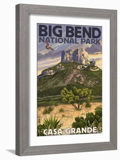 Big Bend National Park, Texas - Casa Grande-Lantern Press-Framed Art Print