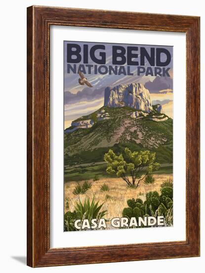 Big Bend National Park, Texas - Casa Grande-Lantern Press-Framed Art Print