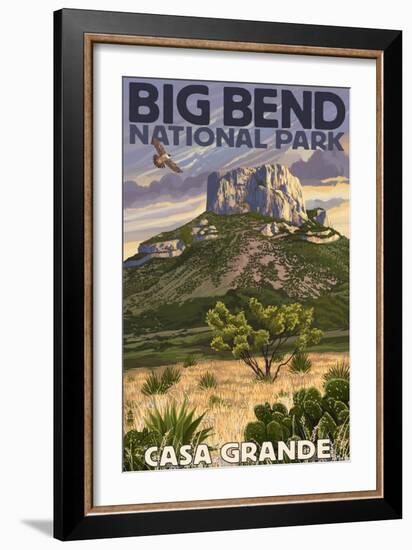 Big Bend National Park, Texas - Casa Grande-Lantern Press-Framed Art Print