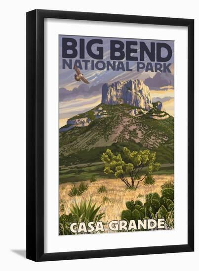 Big Bend National Park, Texas - Casa Grande-Lantern Press-Framed Art Print