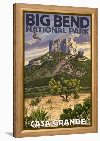 Big Bend National Park, Texas - Casa Grande-Lantern Press-Framed Stretched Canvas
