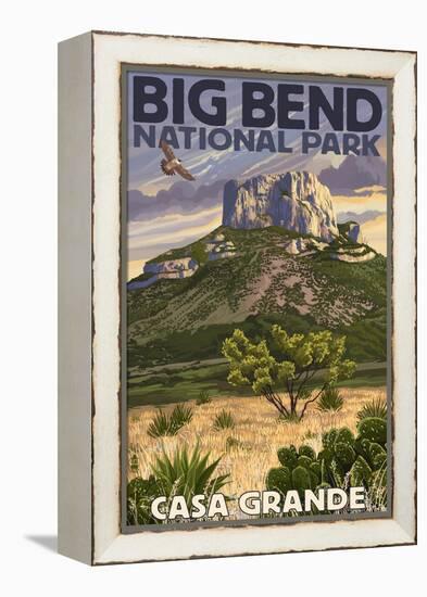 Big Bend National Park, Texas - Casa Grande-Lantern Press-Framed Stretched Canvas