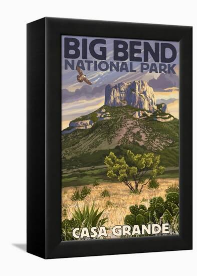 Big Bend National Park, Texas - Casa Grande-Lantern Press-Framed Stretched Canvas