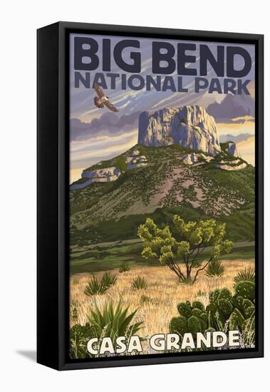 Big Bend National Park, Texas - Casa Grande-Lantern Press-Framed Stretched Canvas