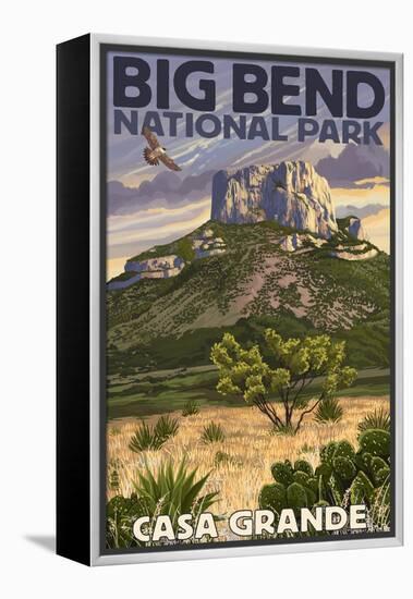 Big Bend National Park, Texas - Casa Grande-Lantern Press-Framed Stretched Canvas