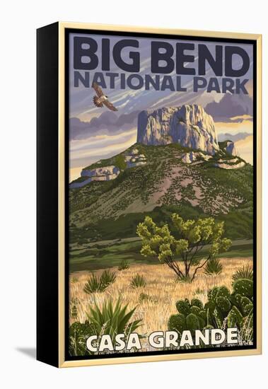 Big Bend National Park, Texas - Casa Grande-Lantern Press-Framed Stretched Canvas