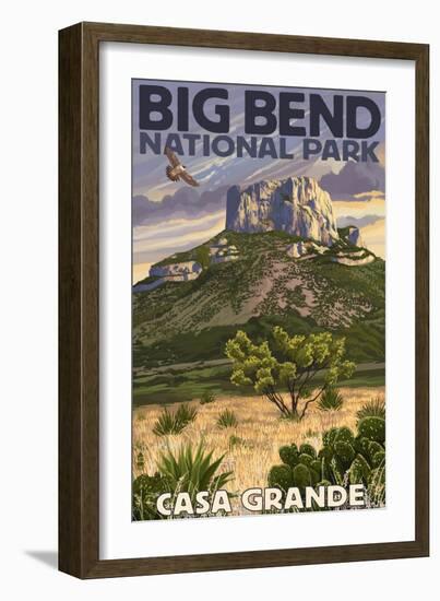 Big Bend National Park, Texas - Casa Grande-Lantern Press-Framed Premium Giclee Print