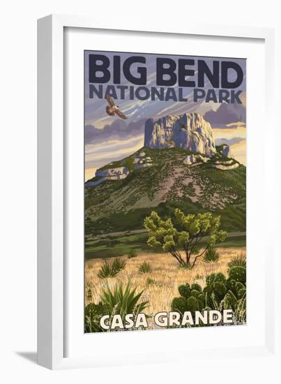 Big Bend National Park, Texas - Casa Grande-Lantern Press-Framed Premium Giclee Print