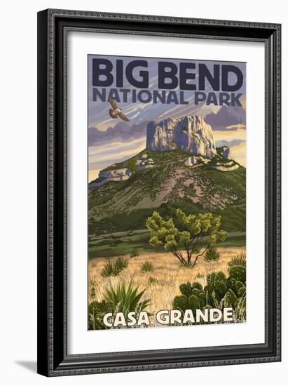 Big Bend National Park, Texas - Casa Grande-Lantern Press-Framed Premium Giclee Print