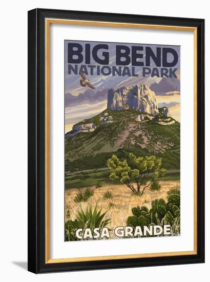 Big Bend National Park, Texas - Casa Grande-Lantern Press-Framed Premium Giclee Print