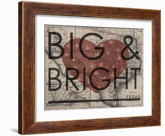 Big & Bright - 1864, Texas Mitchell Plate, Texas, United States Map-null-Framed Giclee Print