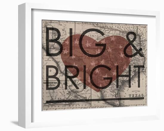 Big & Bright - 1864, Texas Mitchell Plate, Texas, United States Map-null-Framed Giclee Print