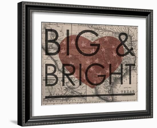 Big & Bright - 1864, Texas Mitchell Plate, Texas, United States Map-null-Framed Giclee Print