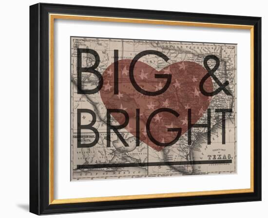 Big & Bright - 1864, Texas Mitchell Plate, Texas, United States Map-null-Framed Giclee Print