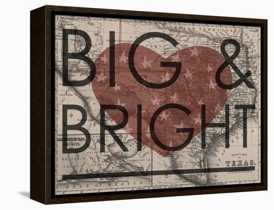 Big & Bright - 1864, Texas Mitchell Plate, Texas, United States Map-null-Framed Premier Image Canvas