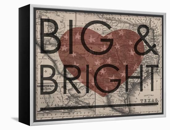 Big & Bright - 1864, Texas Mitchell Plate, Texas, United States Map-null-Framed Premier Image Canvas