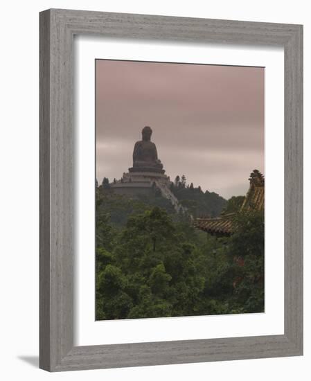 Big Buddha Statue, Po Lin Monastery, Lantau Island, Hong Kong, China-Amanda Hall-Framed Photographic Print