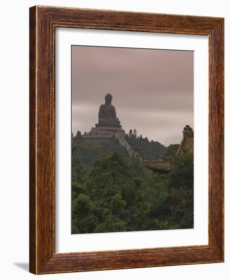 Big Buddha Statue, Po Lin Monastery, Lantau Island, Hong Kong, China-Amanda Hall-Framed Photographic Print