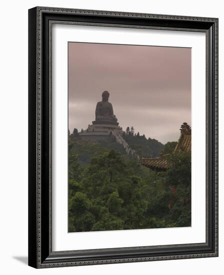 Big Buddha Statue, Po Lin Monastery, Lantau Island, Hong Kong, China-Amanda Hall-Framed Photographic Print