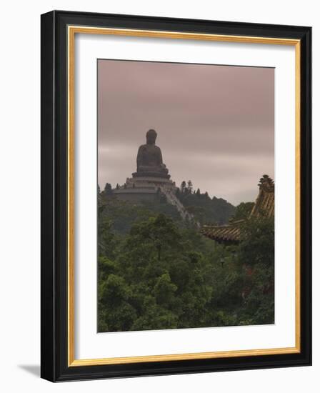 Big Buddha Statue, Po Lin Monastery, Lantau Island, Hong Kong, China-Amanda Hall-Framed Photographic Print