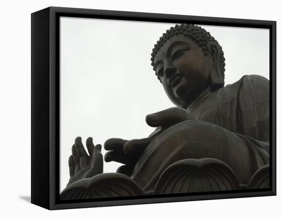 Big Buddha Statue, Po Lin Monastery, Lantau Island, Hong Kong, China-Amanda Hall-Framed Premier Image Canvas