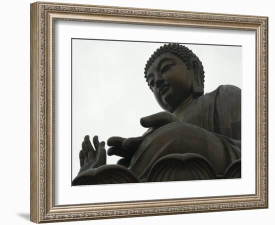 Big Buddha Statue, Po Lin Monastery, Lantau Island, Hong Kong, China-Amanda Hall-Framed Photographic Print