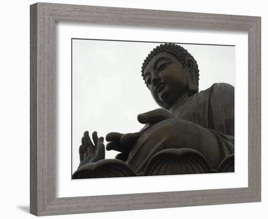 Big Buddha Statue, Po Lin Monastery, Lantau Island, Hong Kong, China-Amanda Hall-Framed Photographic Print