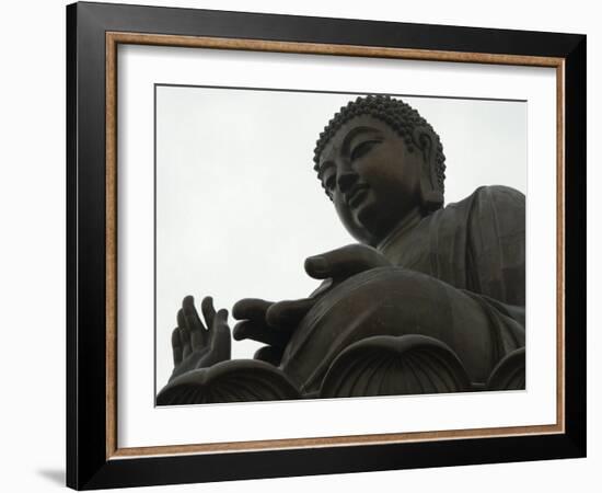 Big Buddha Statue, Po Lin Monastery, Lantau Island, Hong Kong, China-Amanda Hall-Framed Photographic Print