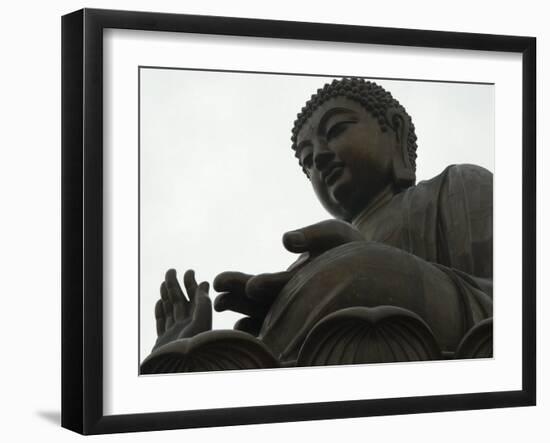 Big Buddha Statue, Po Lin Monastery, Lantau Island, Hong Kong, China-Amanda Hall-Framed Photographic Print