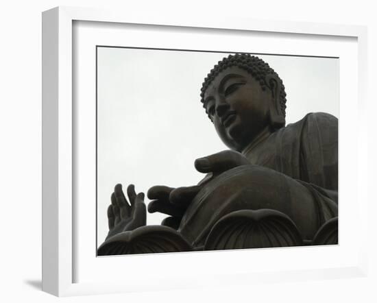 Big Buddha Statue, Po Lin Monastery, Lantau Island, Hong Kong, China-Amanda Hall-Framed Photographic Print
