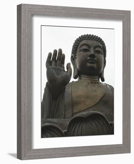 Big Buddha Statue, Po Lin Monastery, Lantau Island, Hong Kong, China-Amanda Hall-Framed Photographic Print