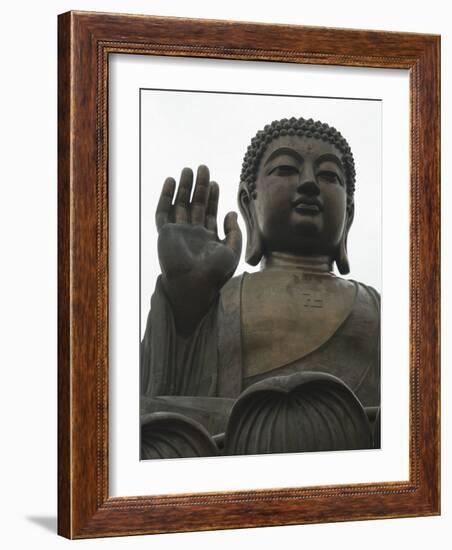 Big Buddha Statue, Po Lin Monastery, Lantau Island, Hong Kong, China-Amanda Hall-Framed Photographic Print