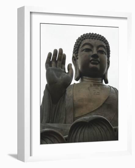 Big Buddha Statue, Po Lin Monastery, Lantau Island, Hong Kong, China-Amanda Hall-Framed Photographic Print