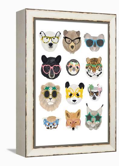 Big Cats in Glasses Print-Hanna Melin-Framed Premier Image Canvas