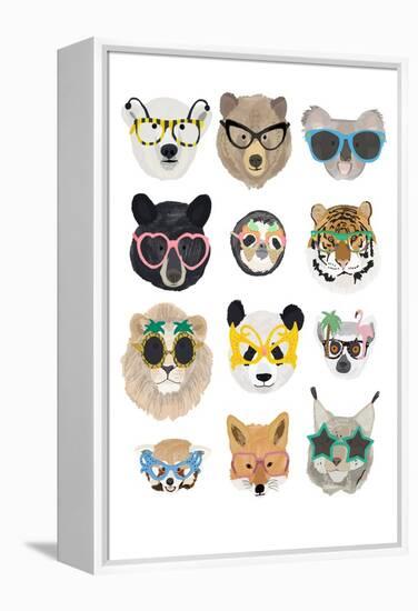 Big Cats in Glasses Print-Hanna Melin-Framed Premier Image Canvas