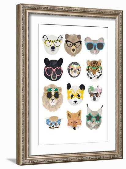 Big Cats in Glasses Print-Hanna Melin-Framed Giclee Print