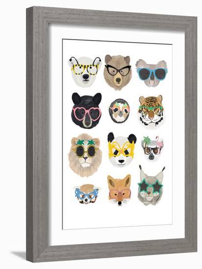 Big Cats in Glasses Print-Hanna Melin-Framed Giclee Print