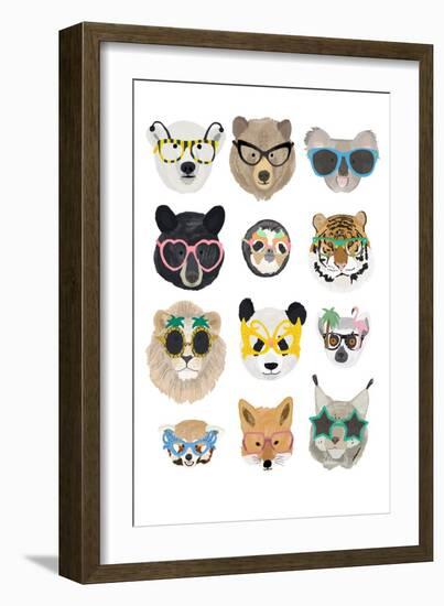 Big Cats in Glasses Print-Hanna Melin-Framed Giclee Print