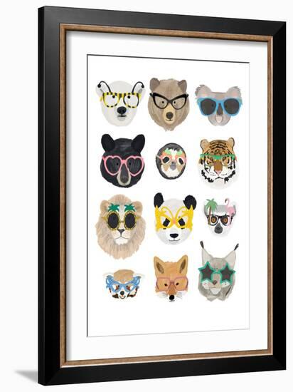 Big Cats in Glasses Print-Hanna Melin-Framed Giclee Print