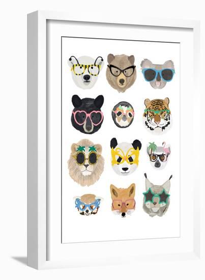 Big Cats in Glasses Print-Hanna Melin-Framed Giclee Print