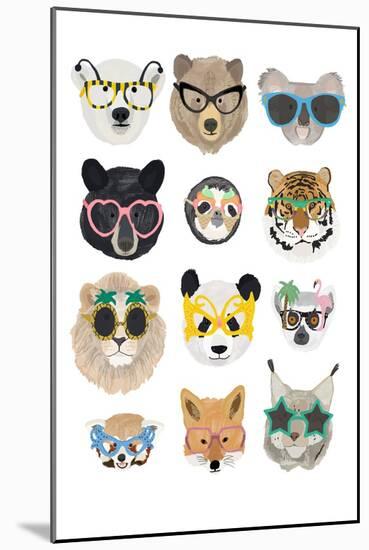 Big Cats in Glasses Print-Hanna Melin-Mounted Giclee Print